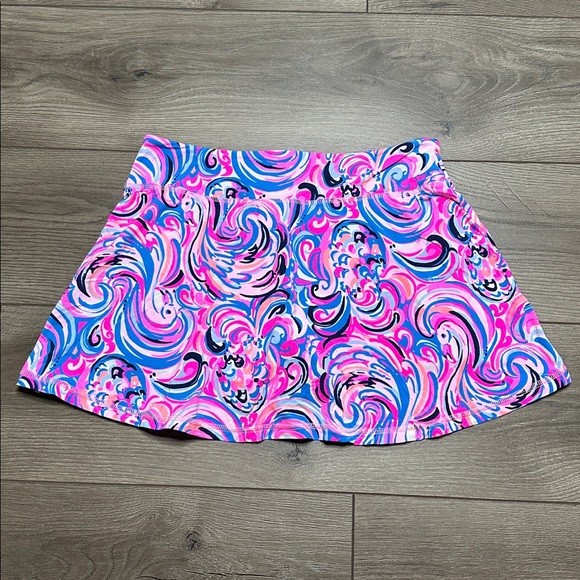 Lilly Pulitzer Luxletic 13" Multicolor Tennis Pocket Skirt Skort Pink Blue Small - Picture 3 of 11